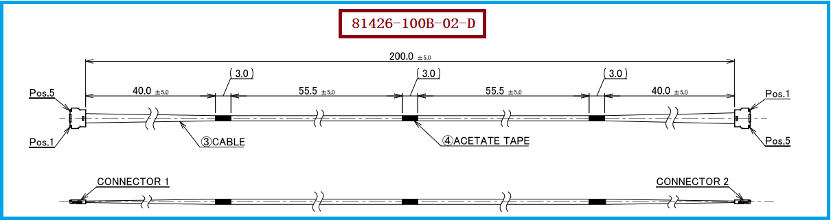 I-PEX 81426-100B-02-D极细同轴线束