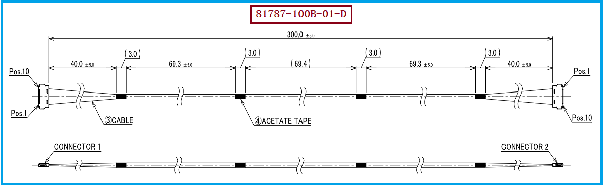 I-PEX 81787-100B-01-D极细同轴线束