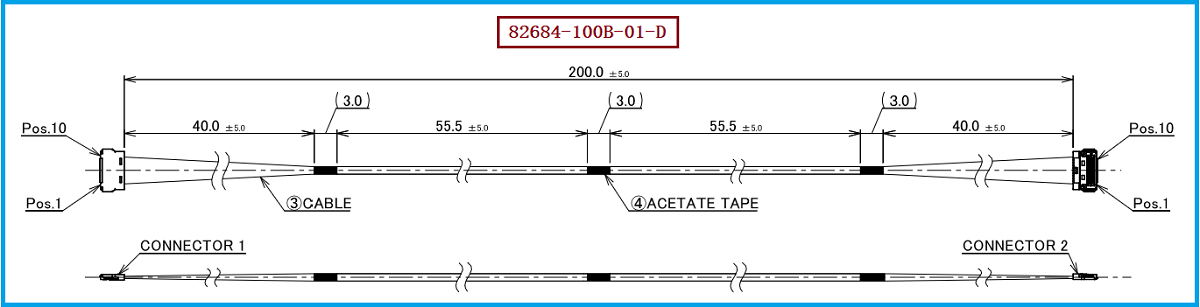 I-PEX 82684-100B-01-D极细同轴线束