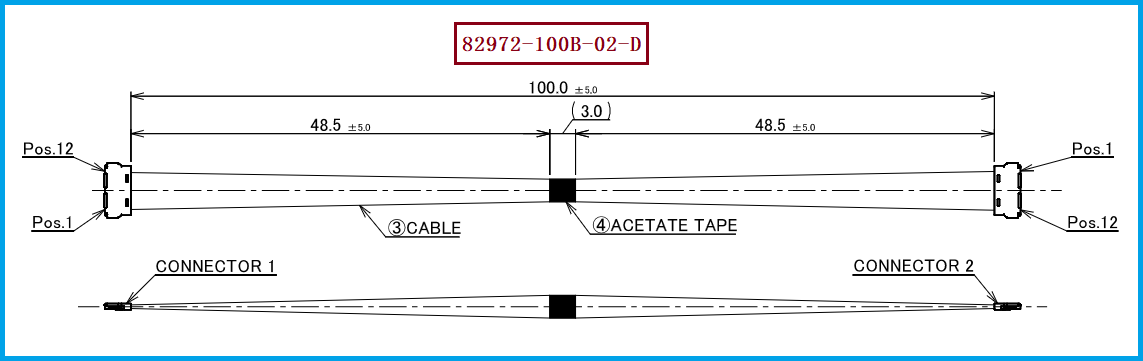 I-PEX 82972-100B-02-D极细同轴线束