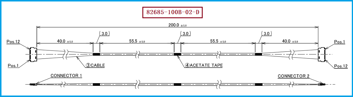 I-PEX 82685-100B-02-D极细同轴线束
