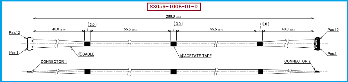 I-PEX 83059-100B-01-D极细同轴线束