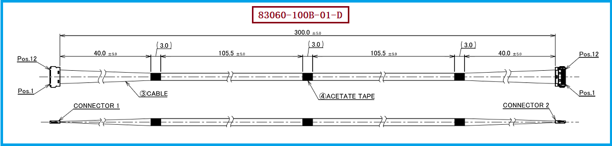 I-PEX 83060-100B-01-D极细同轴线束