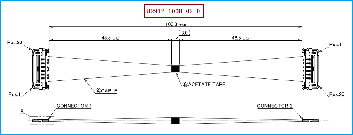 I-PEX 82912-100B-02-D极细同轴线束