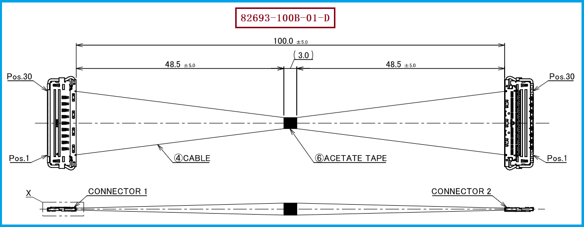 I-PEX 82693-100B-01-D极细同轴线束