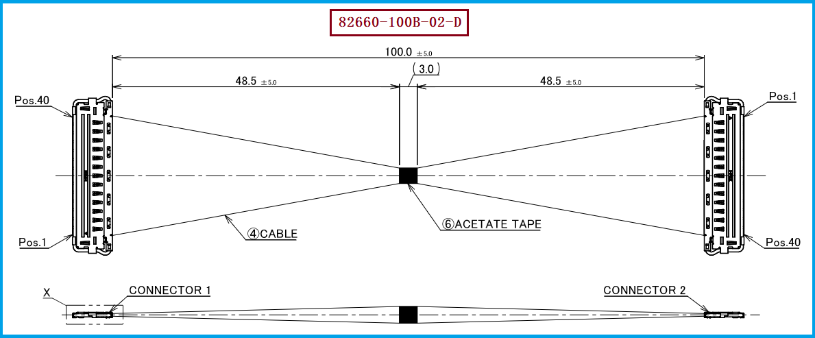 I-PEX 82660-100B-02-D极细同轴线束