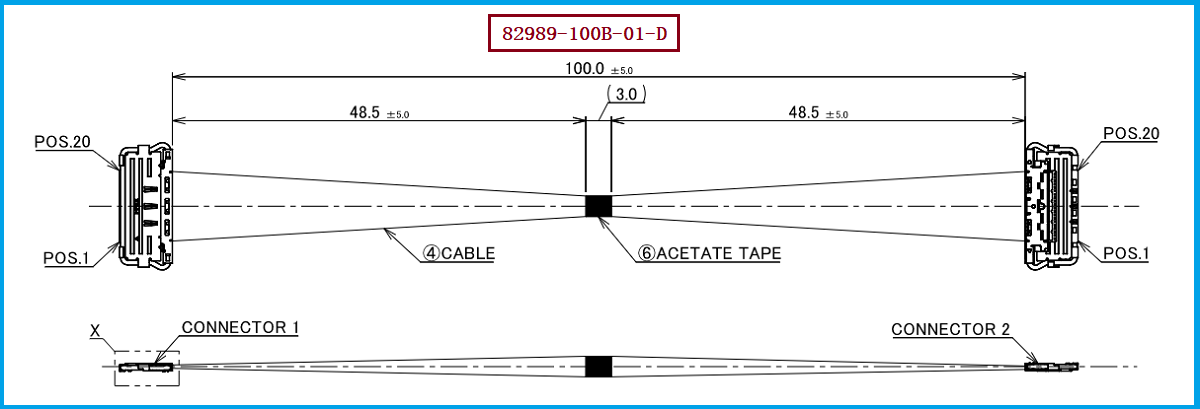 I-PEX 82989-100B-01-D极细同轴线束