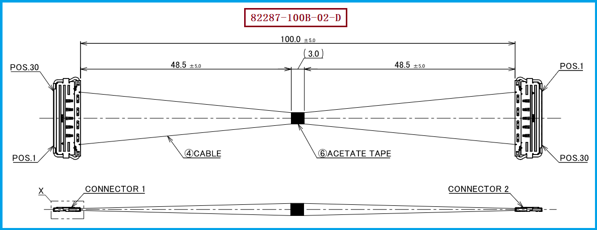 I-PEX 82287-100B-02-D极细同轴线束