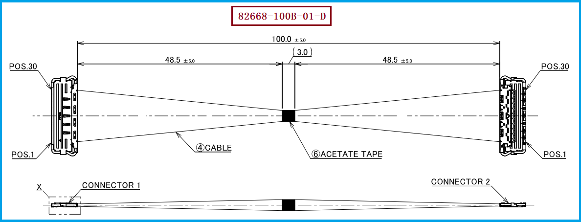 I-PEX 82668-100B-01-D极细同轴线束