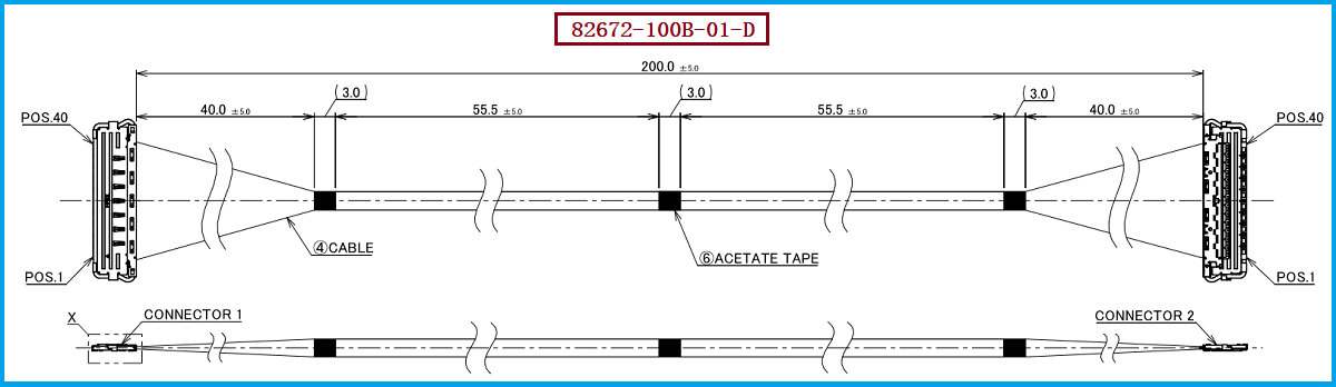 I-PEX 82672-100B-01-D极细同轴线束