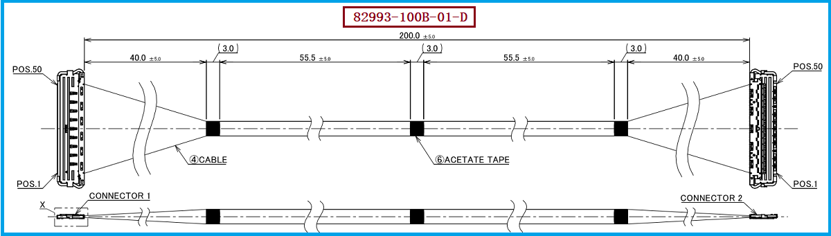 I-PEX 82993-100B-01-D极细同轴线束