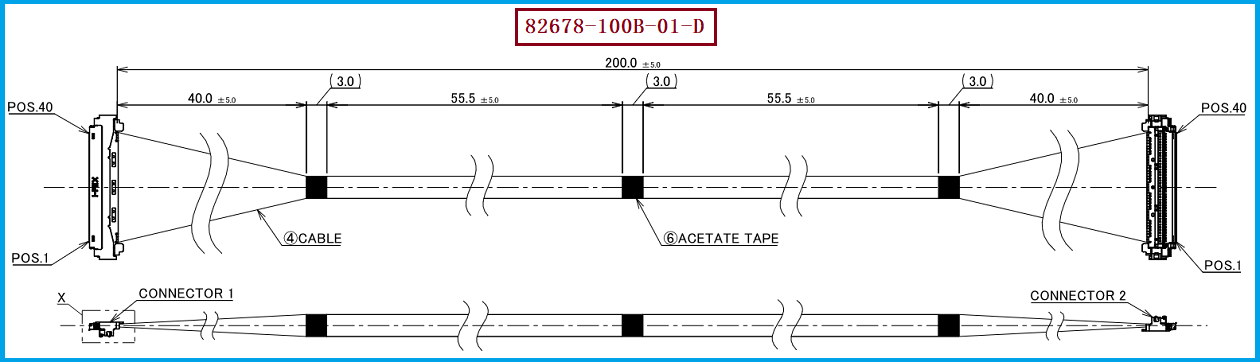 I-PEX 82678-100B-01-D极细同轴线束