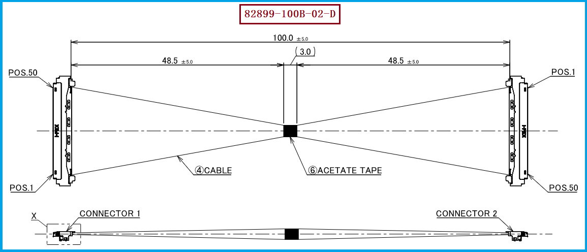 I-PEX 82899-100B-02-D极细同轴线束