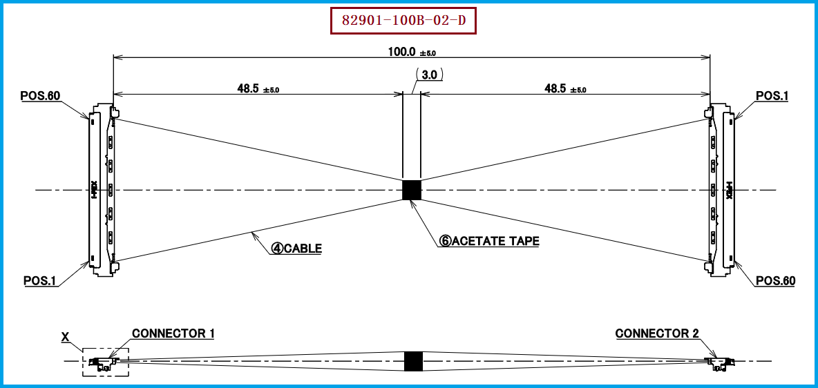 I-PEX 82901-100B-02-D极细同轴线束