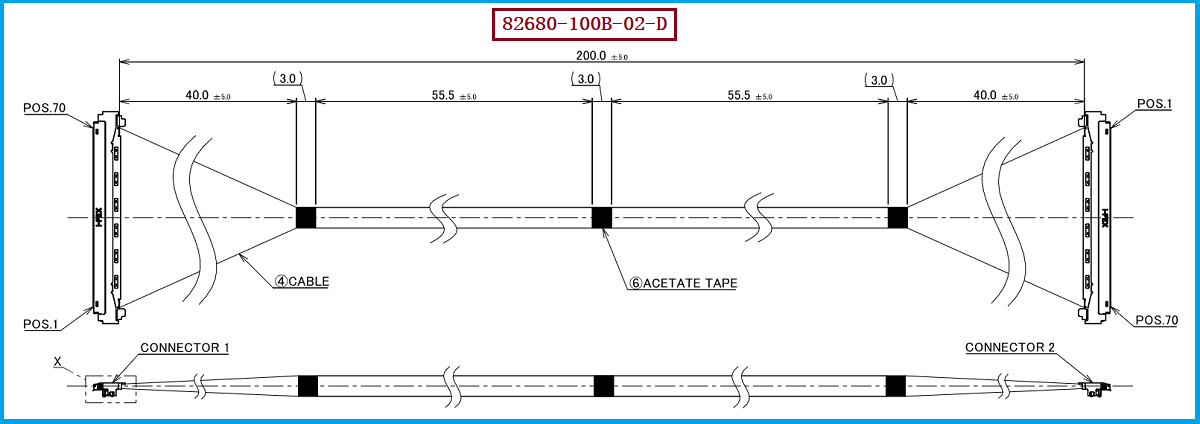 I-PEX 82680-100B-02-D极细同轴线束