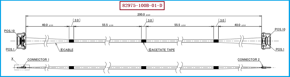 I-PEX 82975-100B-01-D极细同轴线束