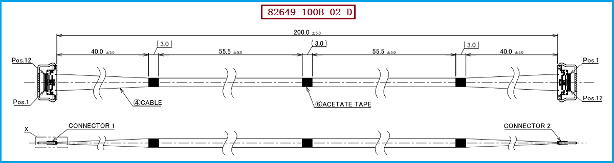 I-PEX 82649-100B-02-D极细同轴线束