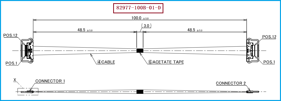 I-PEX 82977-100B-01-D极细同轴线束