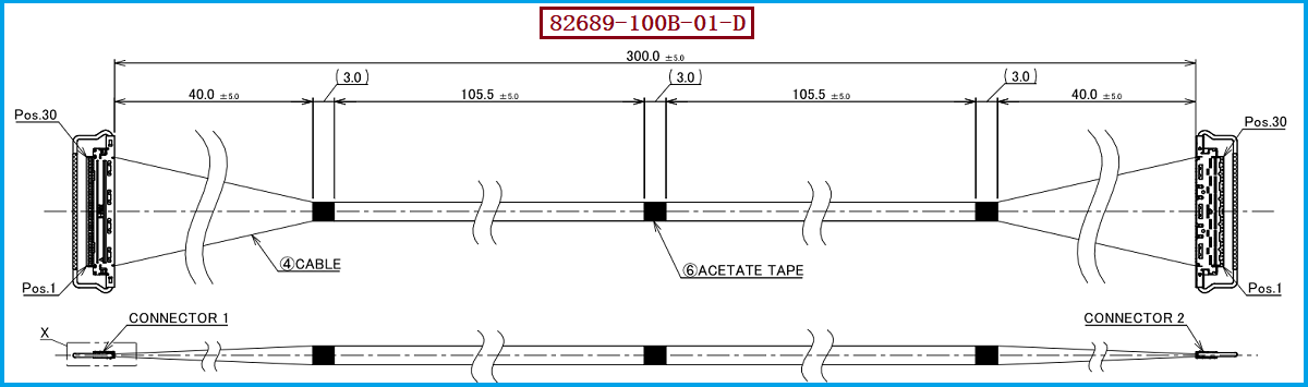 I-PEX 82689-100B-01-D极细同轴线束