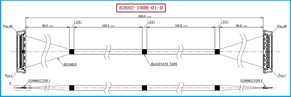 I-PEX 82692-100B-01-D极细同轴线束