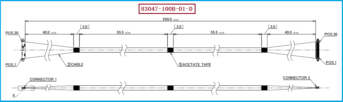 I-PEX 83047-100B-01-D极细同轴线束