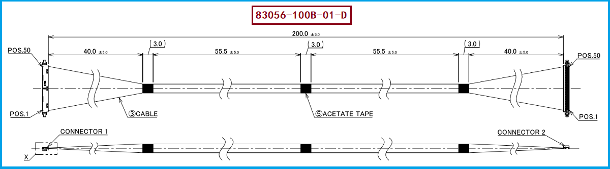 I-PEX 83056-100B-01-D极细同轴线束